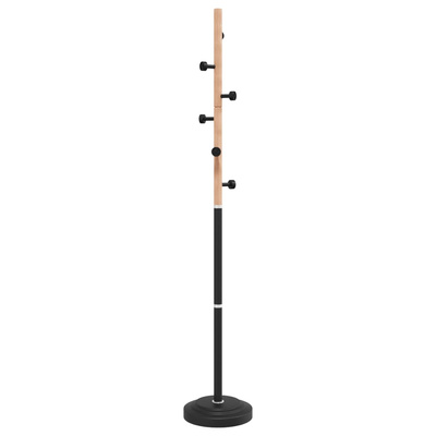 Stojący wieszak na płaszcze, czarny, 177 cm, malowane żelazo
