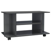 vidaXL Szafka pod TV, wysoki połysk, szara, 80x40x45 cm