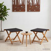 Fotel ogrodowy 2 pcs Lite Drewno Eukaliptusowe Czarny
