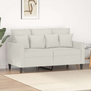 Sofa 2-osobowa, kremowy, 120 cm, tapicerowana aksamitem