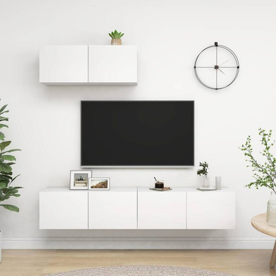 vidaXL Szafki telewizyjne, 3 szt., białe, materiał drewnopochodny