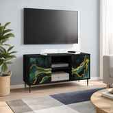 Szafka pod telewizor WIJHE 102 x 33 x 51 cm Czarny dąb