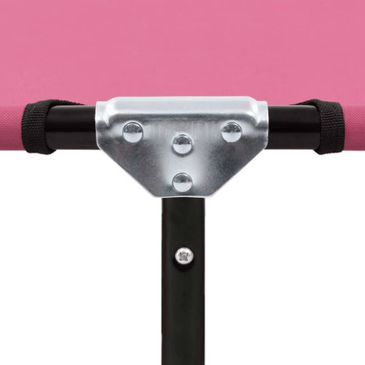 vidaXL Składany leżak, stal, różowy