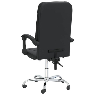 vidaXL Rozkładany fotel biurowy, czarny, sztuczna skóra model standard