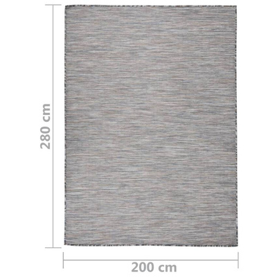 vidaXL Dywan zewnętrzny o płaskim splocie 200x280cm, brązowo-niebieski