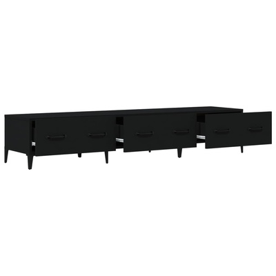 vidaXL Szafka pod TV, czarna, 150x34,5x30 cm, materiał drewnopochodny