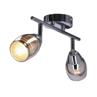 Lampa sufitowa MILTON listwa ze szklanymi kloszami regulowana 2-punktowa do kuchni