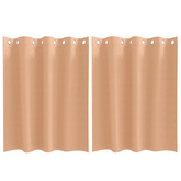 Firany blackout z kółkami 2 pcs Jasny Brąz 140 x 140 cm