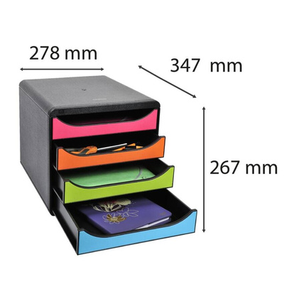 Exacompta Organizer z 4 szufladkami na biurko Harlequin