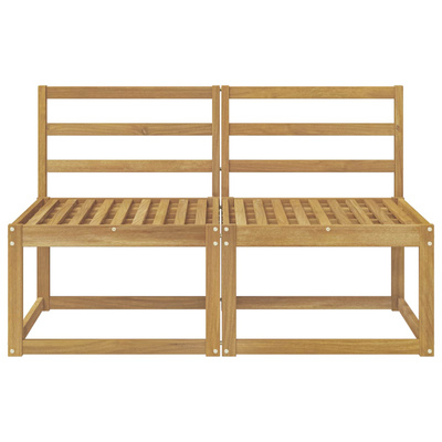 2 Sztuka Środkowa sofa ogrodowa Lite Drewno Akacji Biały