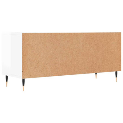 vidaXL Szafka pod TV, wysoki połysk, biała, 100x34,5x44,5 cm