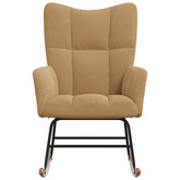 Fotel bujany, brązowy, tapicerowany aksamitem