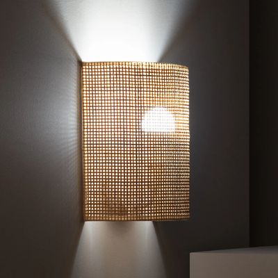 Kinkiet LED z Rattanu Bogho Abruzzo Bianca E14