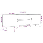 vidaXL Szafka pod TV, biała, 150x30x50 cm, materiał drewnopochodny