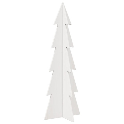 Drewniana choinka do udekorowania, biała, 112 cm, sosnowa