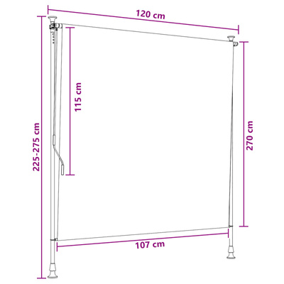 Zewnętrzna Roleta Rolkowa piaskowy 120 x 270 cm