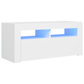 vidaXL Szafka pod TV z oświetleniem LED, biała, 90x35x40 cm