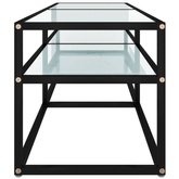 vidaXL Szafka pod TV, biały marmur, 140x40x40,5 cm, szkło hartowane