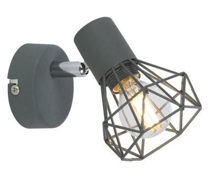 Kinkiet szary druciany pojedynczy 1X40W E14 Verve 91-60969