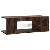 vidaXL Szafka pod TV z oświetleniem LED, przydymiony dąb, 90x39x30 cm