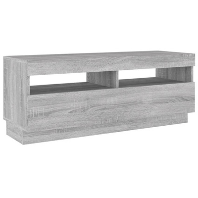 vidaXL Szafka pod TV z oświetleniem LED szary dąb sonoma, 100x35x40 cm