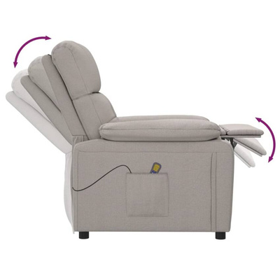 vidaXL Fotel masujący, taupe, tkanina model standard
