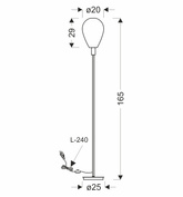 Lampa podłogowa Denso czarna z dymionym szklanym kloszem nowoczesna 1x5W G9