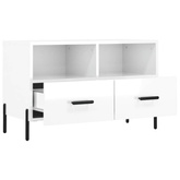 vidaXL Szafka pod TV, biała, wysoki połysk, 80x36x50 cm