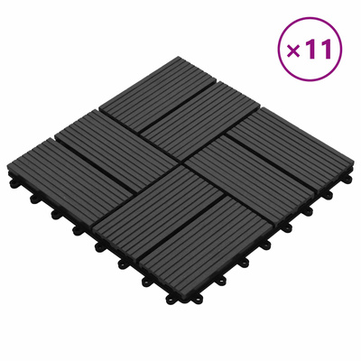 Płytka Tarasowa 11 pcs Czarny 30 x 30 cm