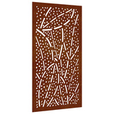 Ogrodowa dekoracja ścienna, 105x55 cm, stal kortenowska, liście