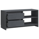 vidaXL Szafka pod TV, szara, 80x31x39 cm, drewno sosnowe