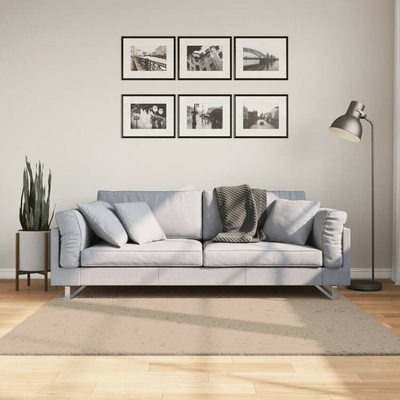 vidaXL Dywan HUARTE z krótkim włosiem, piaskowy, 160x160 cm