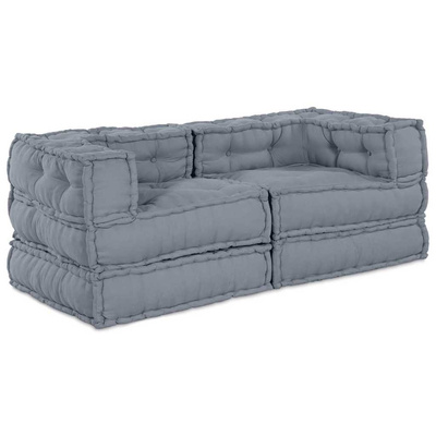 Modularna jednostka sofy 2 pcs Szary 140 x 70 x 56 cm tkanina