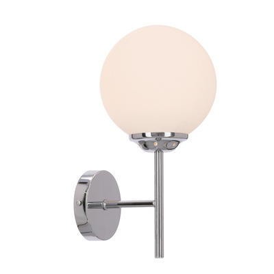 BELWEDER lampa kinkiet chromowy 1x40W E14 klosz biały  21-39811