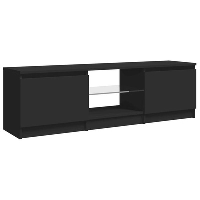 vidaXL Szafka pod TV z oświetleniem LED, czarna, 120 x 30 x 35,5 cm