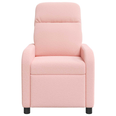 Fotel recliner różowy Bouclé