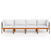 4-osobowa sofa ogrodowa z poduszką, drewno akacjowe i lina