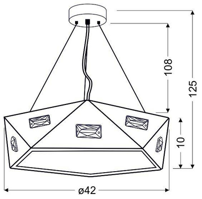 Lampa wisząca biała pięciokątna regulowana 3xG9 Nemezis 31-59147