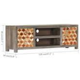 vidaXL Szafka pod TV, szara, 120x30x40 cm, lite drewno mango