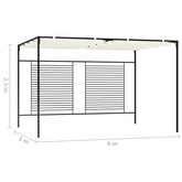 Altana ogrodowa ze zwijanym dachem, 3x4x2,3m, kremowa, 180 g/m?