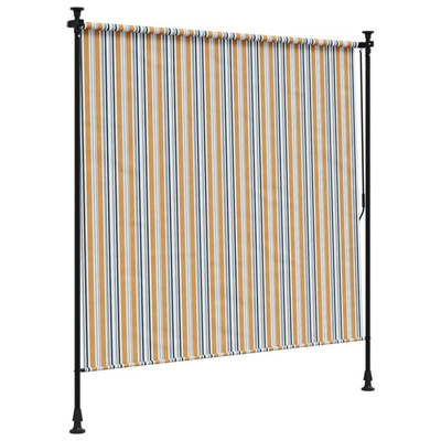 vidaXL Roleta zewnętrzna, żółto-biała, 200x270 cm, tkanina i stal