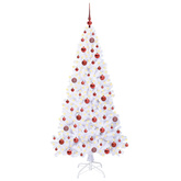 Sztuczna choinka z 300 diodami LED Biały 180 cm PVC i stal