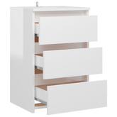 Szafka nocna, biała, wysoki połysk, 40x35x62,5 cm