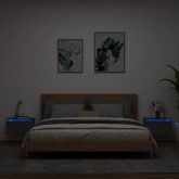 Wiszące szafki nocne z LED, 2 szt., czarne vidaXL