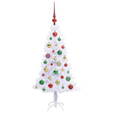 Sztuczna choinka z 150 diodami LED Biały 120 cm PVC i Stal