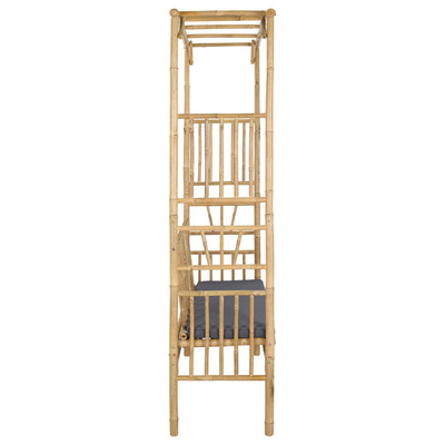 Łuk ogrodowy z ławką ciemnoszary 115 x 50 x 205 cm Bambus