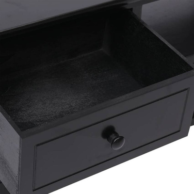 vidaXL Szafka pod TV, czarna,108x30x40 cm, drewno paulownia