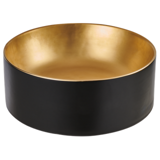 Umywalka nablatowa Kos okrągła złota czarna mat  Invena