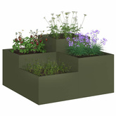 Doniczka ogrodowa oliwkowy 100 x 100 x 48 cm Stal