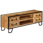 vidaXL Szafka pod TV z szufladami, 120x30x40 cm, lite drewno mango